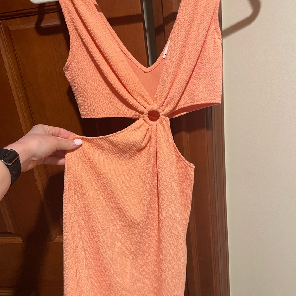 Coral/ orange Elodie cut out mini dress! Size XS
